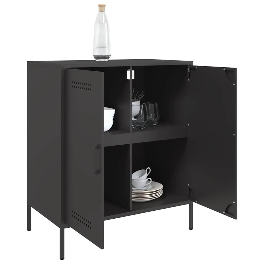 Credenza Nera 68x39x79 cm in Acciaio | homemem39