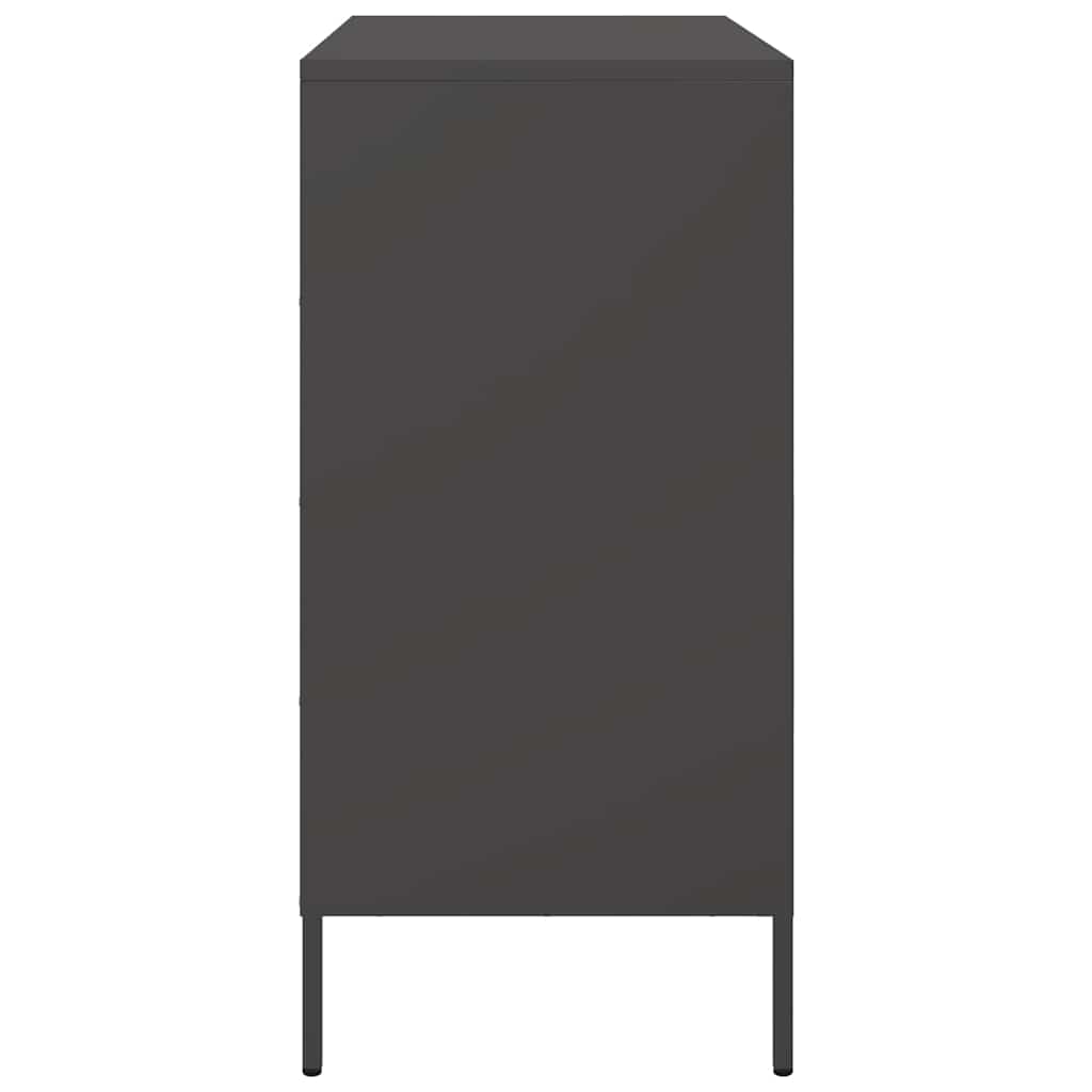 Credenza Nera 68x39x79 cm in Acciaio | homemem39
