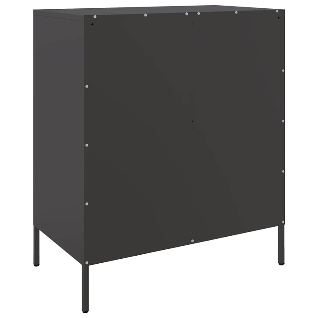 Credenza Nera 68x39x79 cm in Acciaio | homemem39
