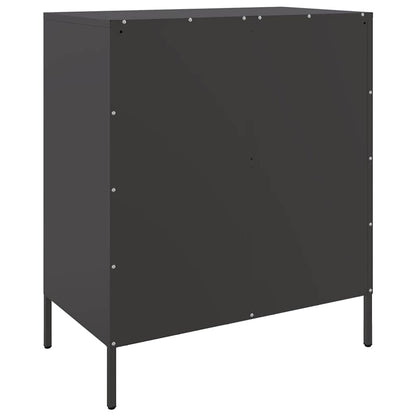 Credenza Nera 68x39x79 cm in Acciaio | homemem39