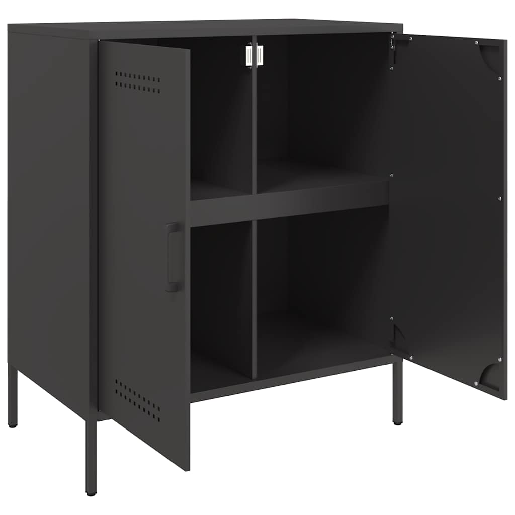 Credenza Nera 68x39x79 cm in Acciaio | homemem39