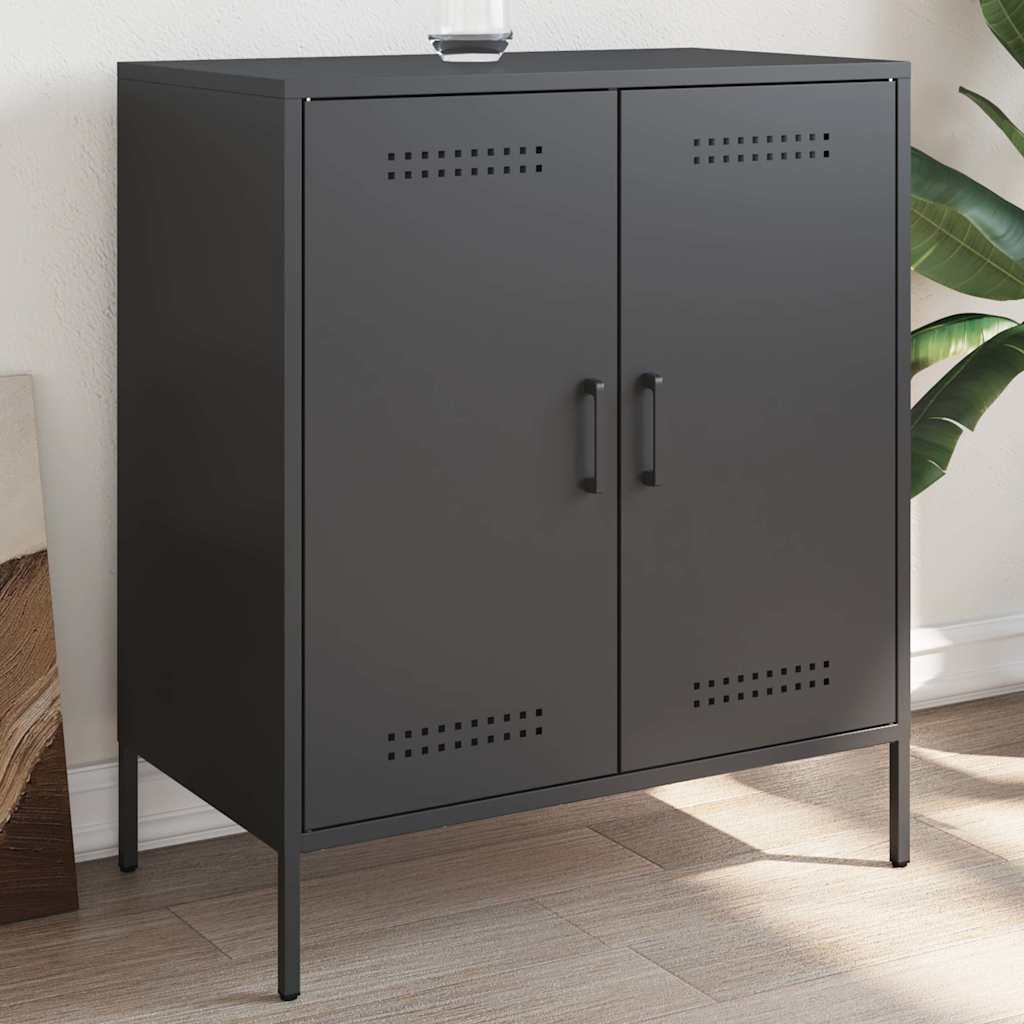 Credenza Nera 68x39x79 cm in Acciaio | homemem39