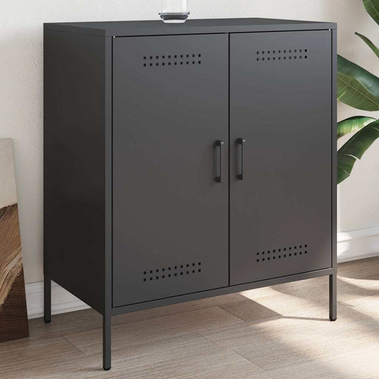 Credenza Nera 68x39x79 cm in Acciaio | homemem39