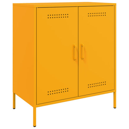 Credenza Giallo Senape 68x39x79 cm in Acciaio - homemem39
