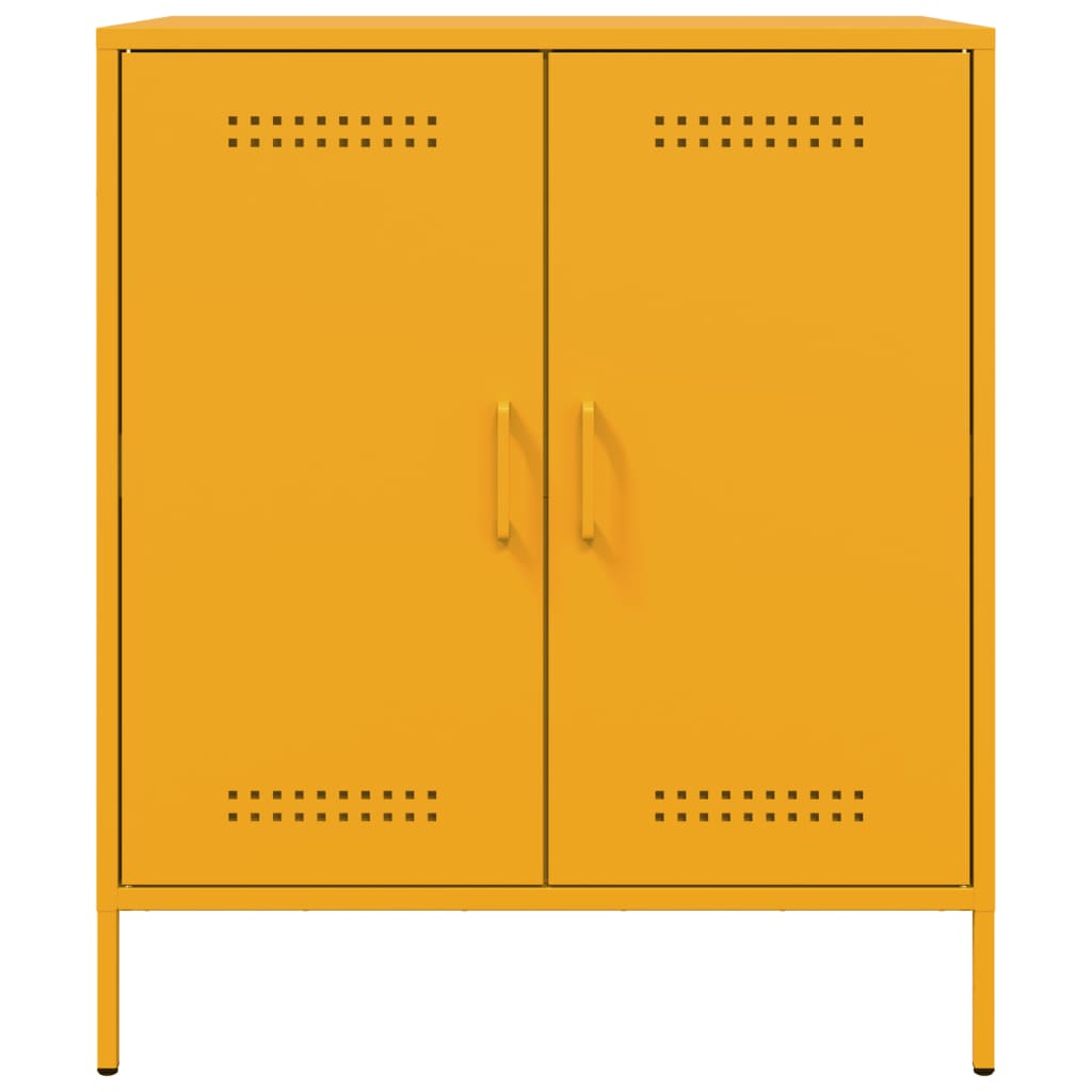 Credenza Giallo Senape 68x39x79 cm in Acciaio - homemem39