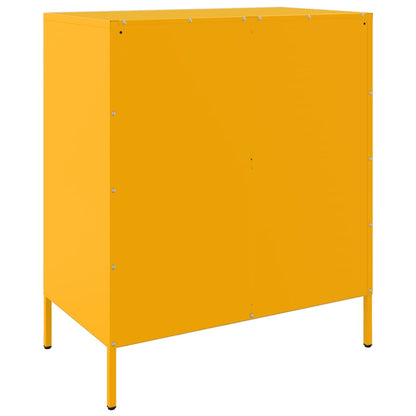 Credenza Giallo Senape 68x39x79 cm in Acciaio - homemem39