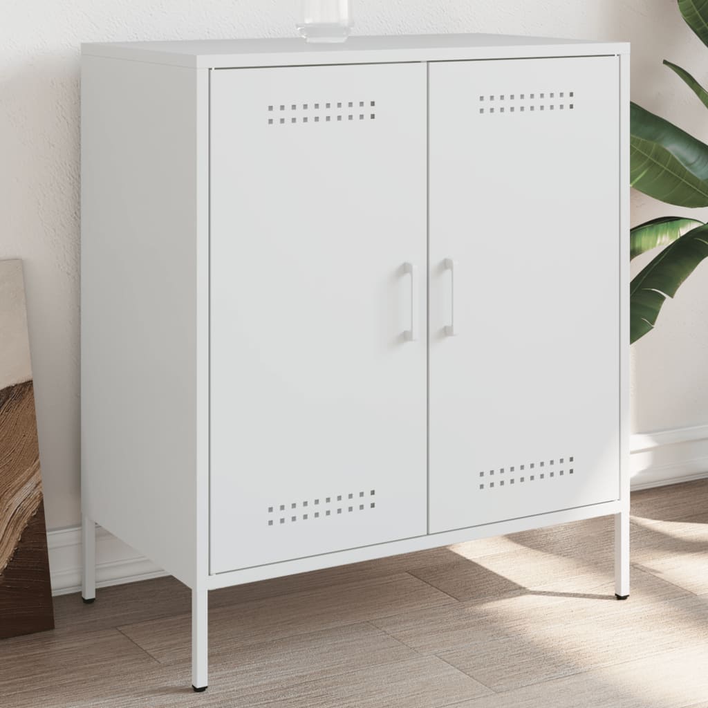 Credenza Bianca 68x39x79 cm in Acciaio - homemem39