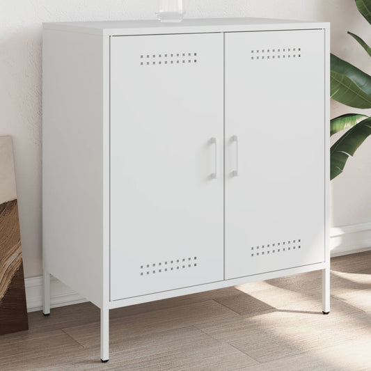 Credenza Bianca 68x39x79 cm in Acciaio - homemem39