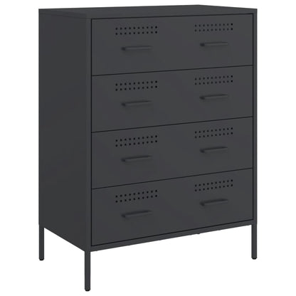 Credenza Nera 68x39x89 cm in Acciaio - homemem39