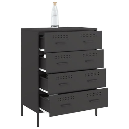 Credenza Nera 68x39x89 cm in Acciaio - homemem39