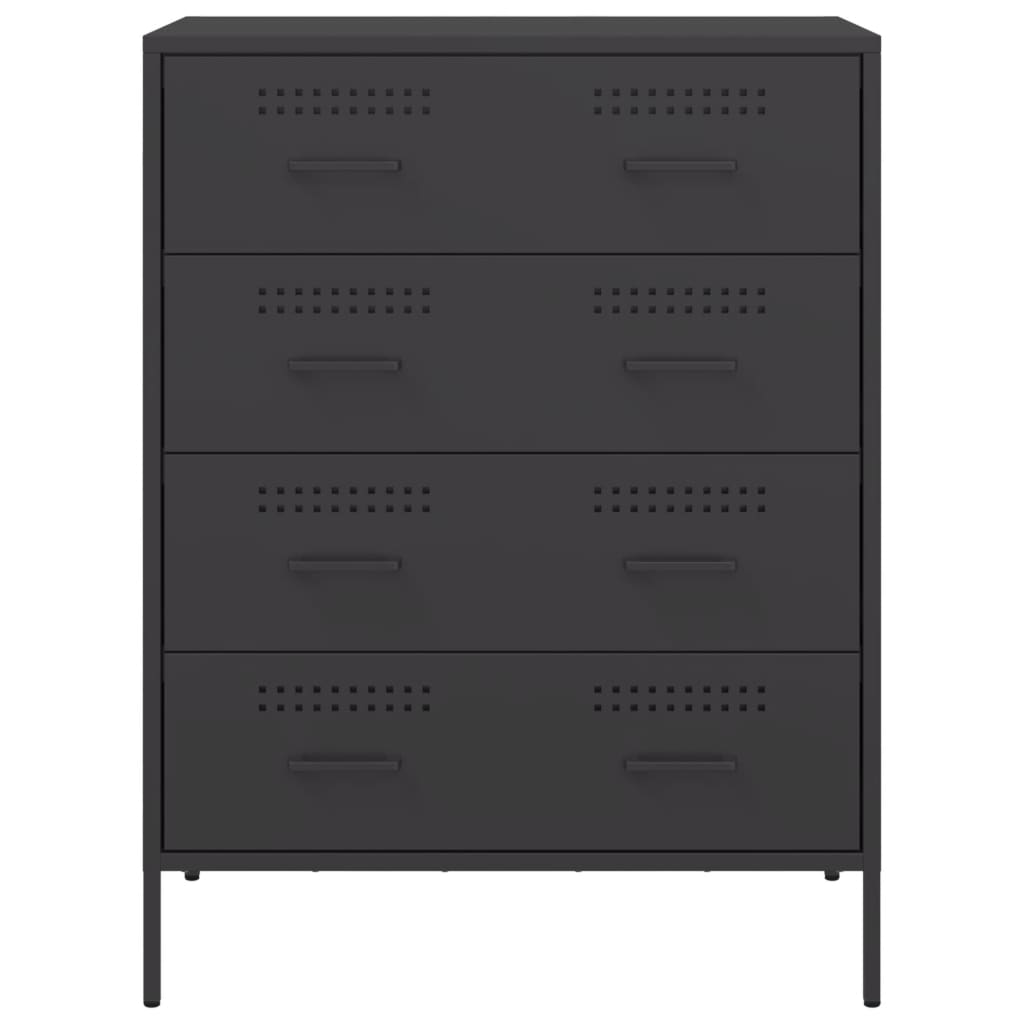 Credenza Nera 68x39x89 cm in Acciaio - homemem39