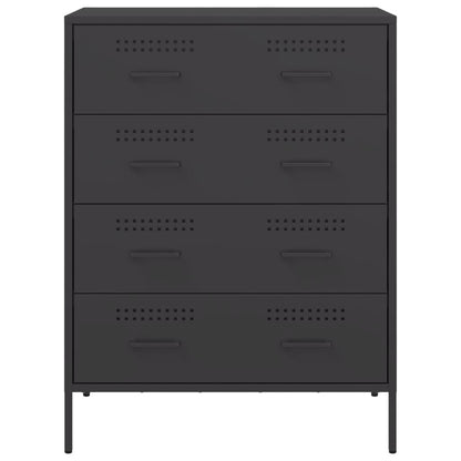 Credenza Nera 68x39x89 cm in Acciaio - homemem39
