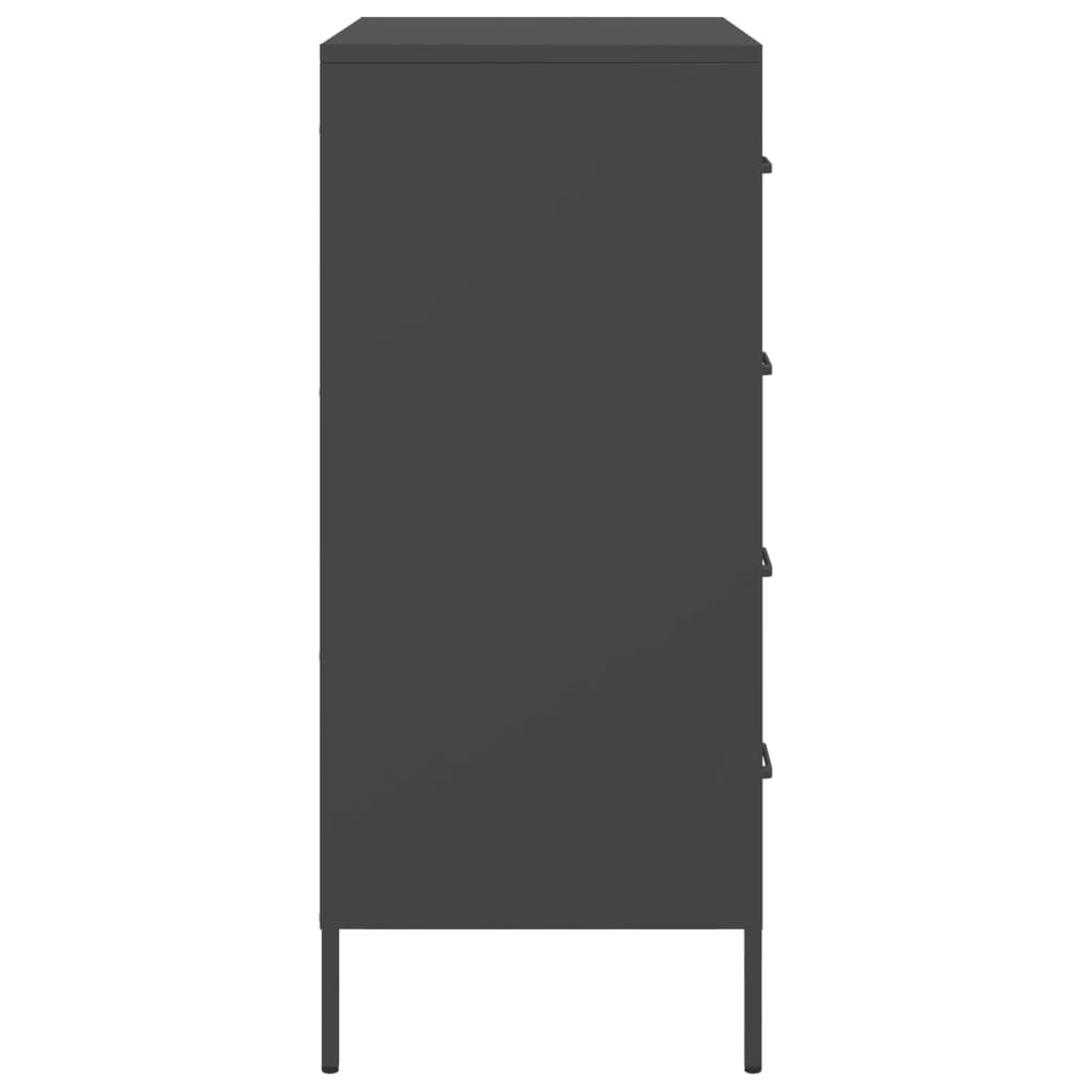 Credenza Nera 68x39x89 cm in Acciaio - homemem39