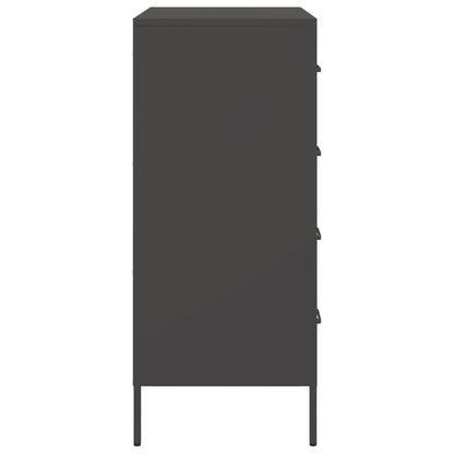 Credenza Nera 68x39x89 cm in Acciaio - homemem39