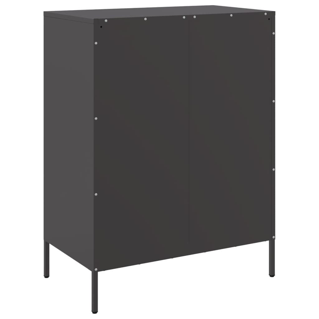 Credenza Nera 68x39x89 cm in Acciaio - homemem39