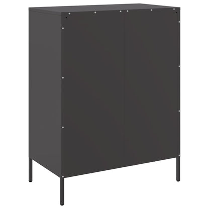 Credenza Nera 68x39x89 cm in Acciaio - homemem39