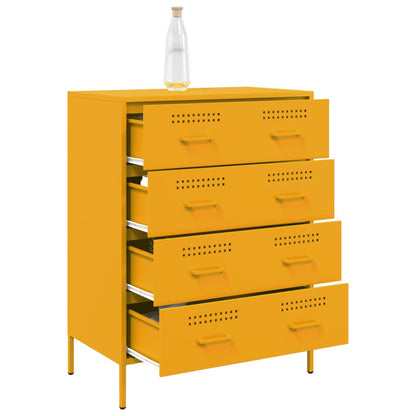 Credenza Giallo Senape 68x39x89 cm in Acciaio - homemem39