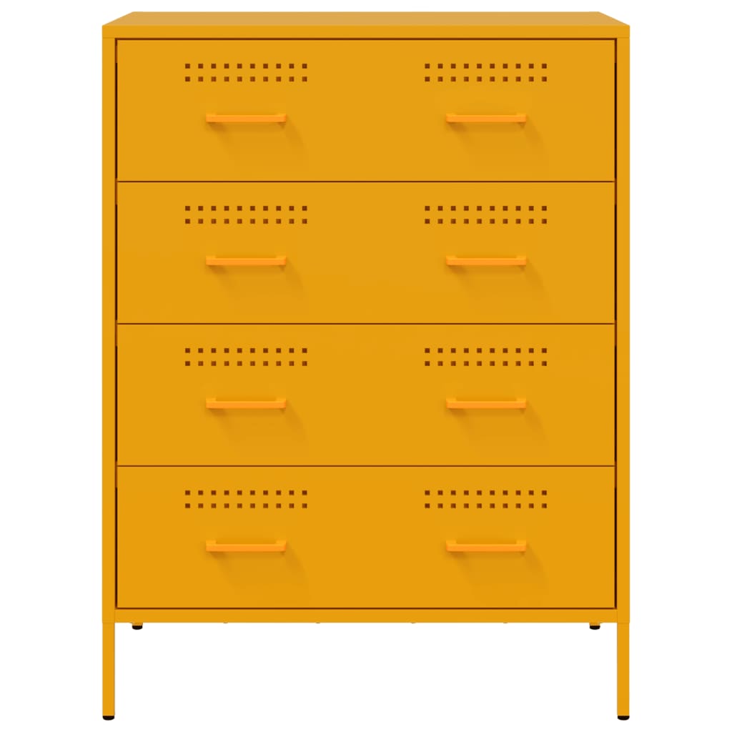 Credenza Giallo Senape 68x39x89 cm in Acciaio - homemem39