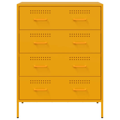 Credenza Giallo Senape 68x39x89 cm in Acciaio - homemem39