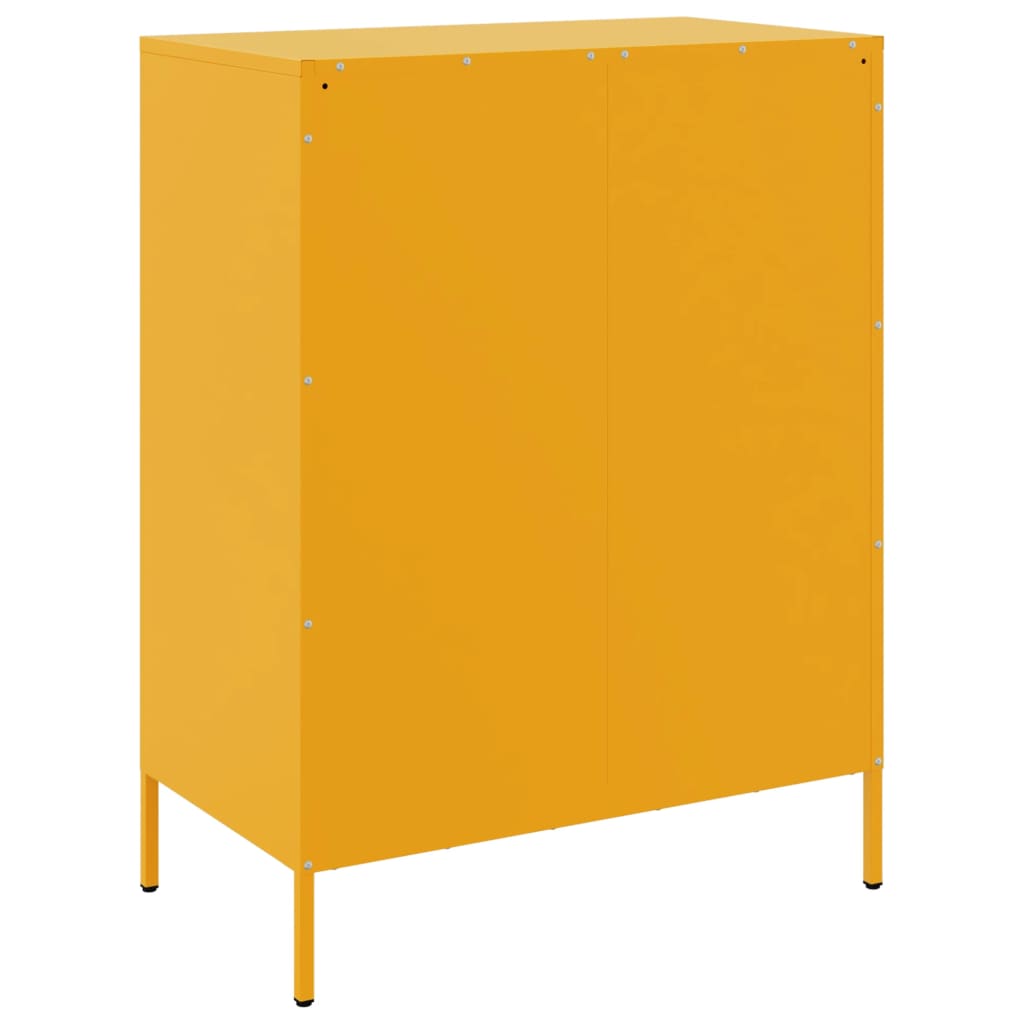 Credenza Giallo Senape 68x39x89 cm in Acciaio - homemem39