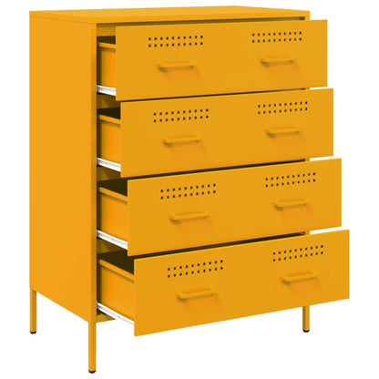 Credenza Giallo Senape 68x39x89 cm in Acciaio - homemem39