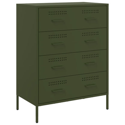 Credenza Verde Oliva 68x39x89 cm in Acciaio - homemem39