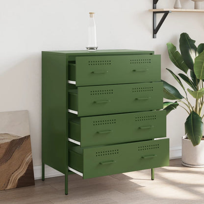 Credenza Verde Oliva 68x39x89 cm in Acciaio - homemem39