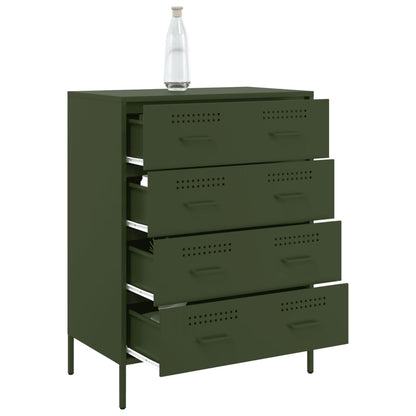 Credenza Verde Oliva 68x39x89 cm in Acciaio - homemem39