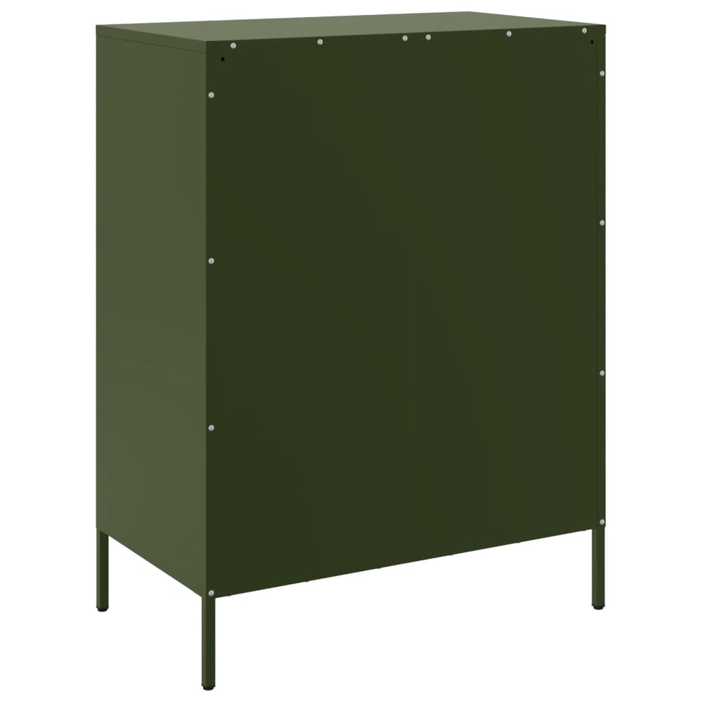 Credenza Verde Oliva 68x39x89 cm in Acciaio - homemem39