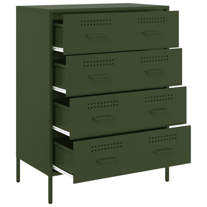 Credenza Verde Oliva 68x39x89 cm in Acciaio - homemem39