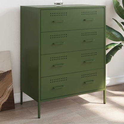 Credenza Verde Oliva 68x39x89 cm in Acciaio - homemem39