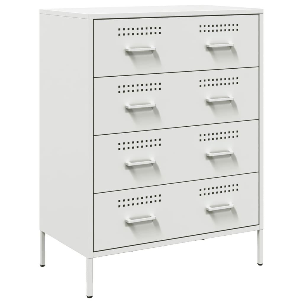 Credenza Bianca 68x39x89 cm in Acciaio - homemem39
