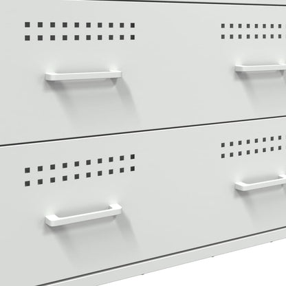 Credenza Bianca 68x39x89 cm in Acciaio - homemem39