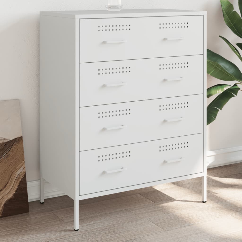 Credenza Bianca 68x39x89 cm in Acciaio | homemem39