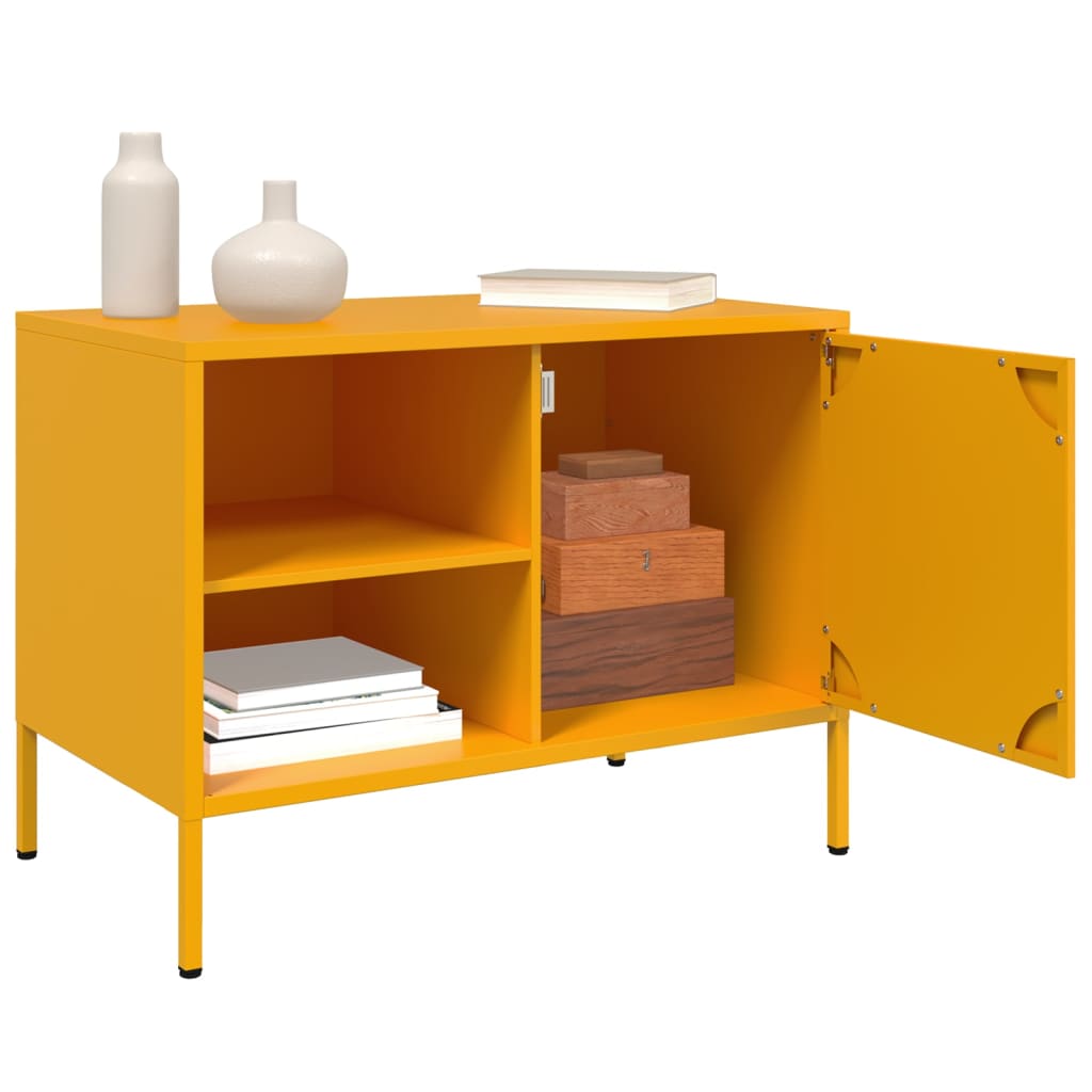 Mobili TV 2 pz Giallo Senape 68x39x50,5 cm in Acciaio - homemem39