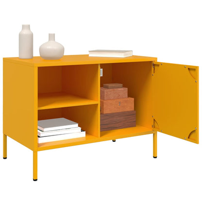 Mobili TV 2 pz Giallo Senape 68x39x50,5 cm in Acciaio - homemem39