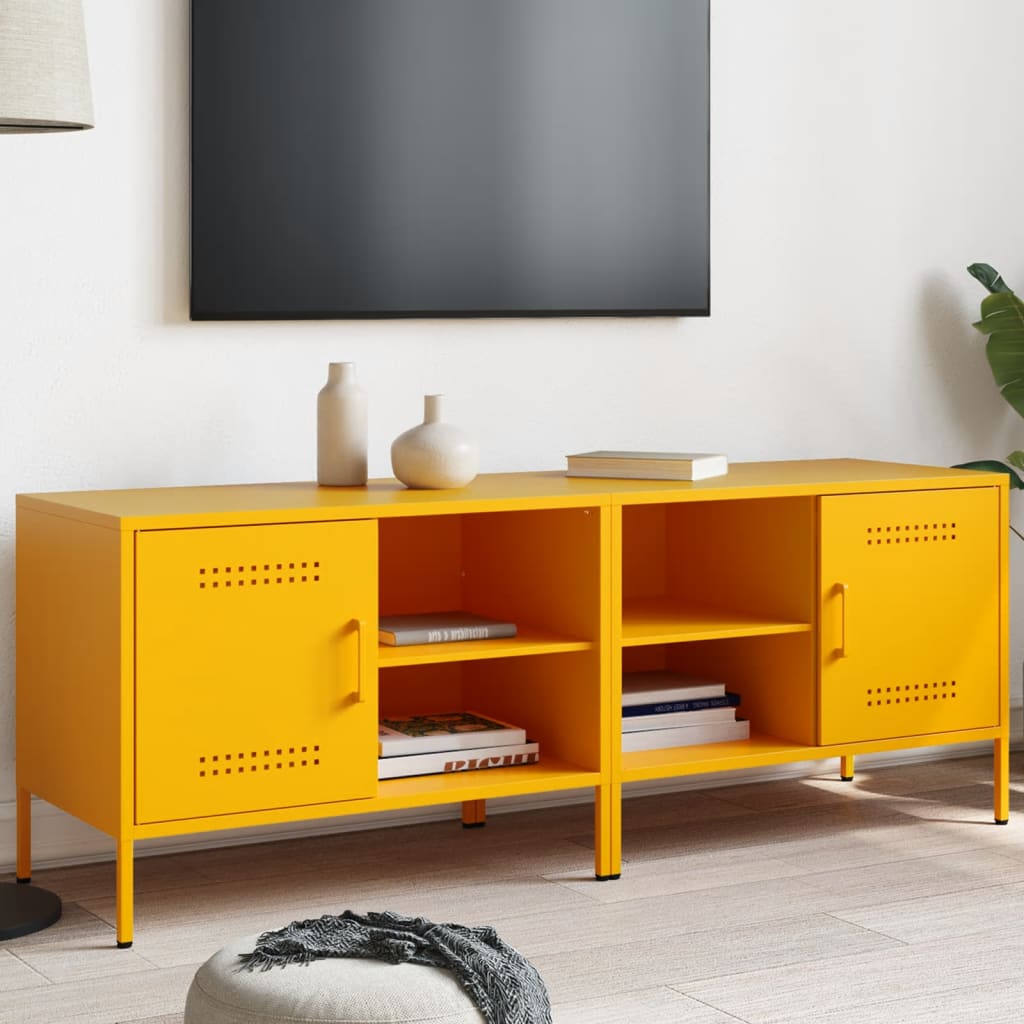 Mobili TV 2 pz Giallo Senape 68x39x50,5 cm in Acciaio - homemem39