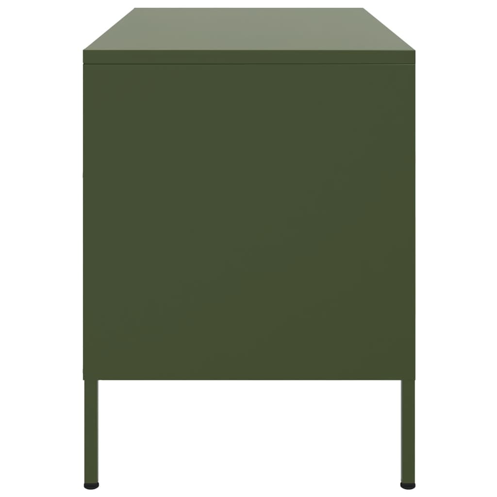 Mobile TV Verde Oliva 68x39x50,5 cm in Acciaio - homemem39