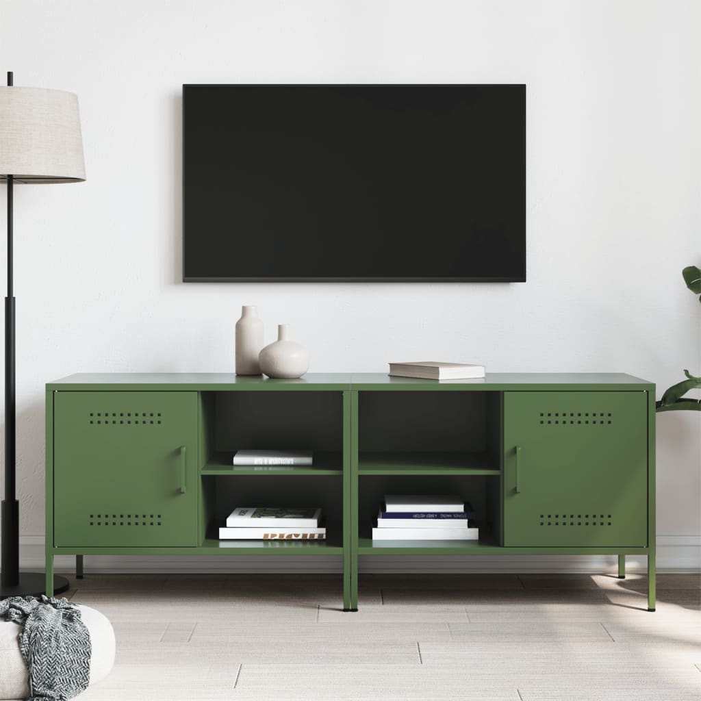 Mobili TV 2pz Verde Oliva 68x39x50,5 cm in Acciaio - homemem39