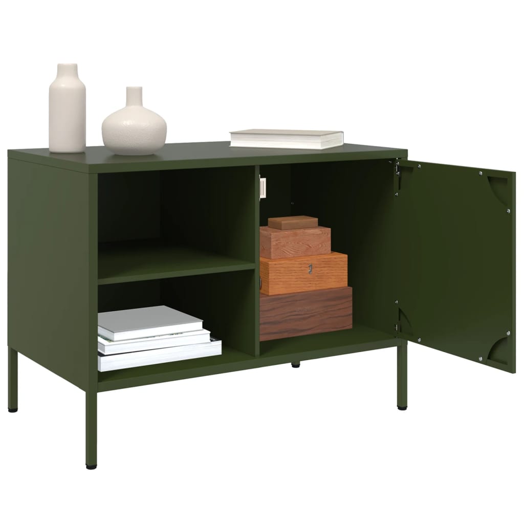 Mobili TV 2pz Verde Oliva 68x39x50,5 cm in Acciaio - homemem39