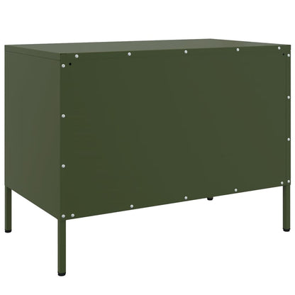Mobili TV 2pz Verde Oliva 68x39x50,5 cm in Acciaio - homemem39