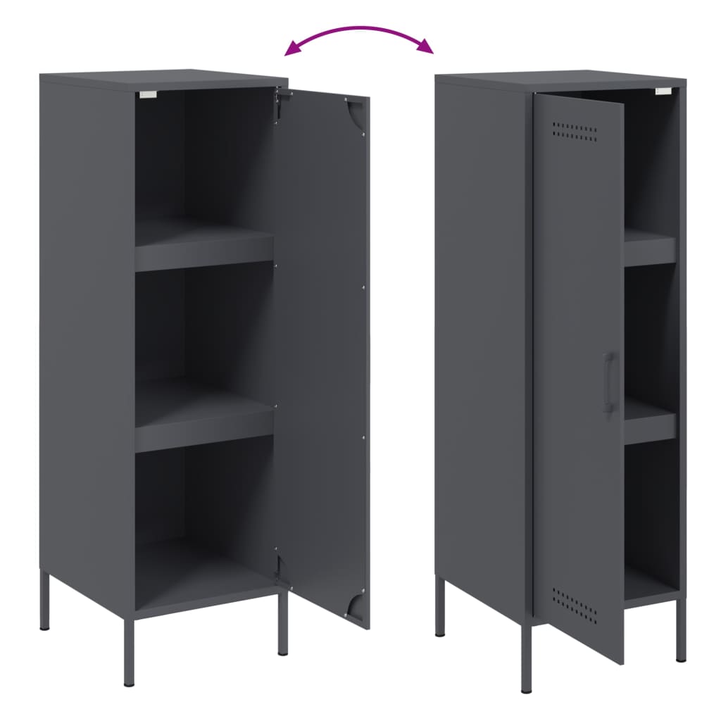 Credenza Antracite 36x39x113 cm in Acciaio - homemem39