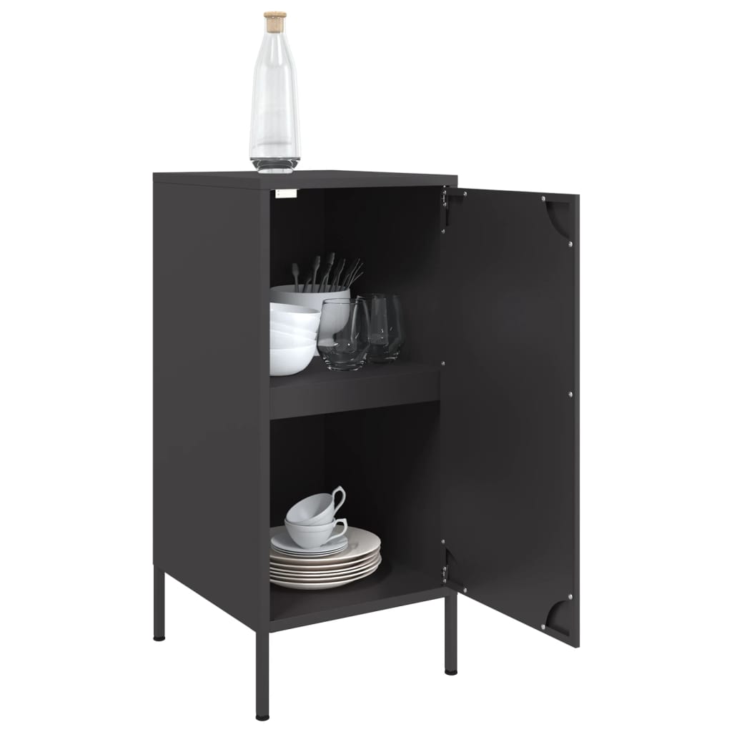 Credenze 2 pz Nere 36x39x79 cm in Acciaio | homemem39