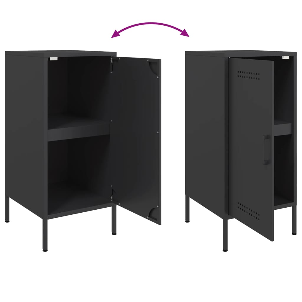 Credenze 2 pz Nere 36x39x79 cm in Acciaio | homemem39