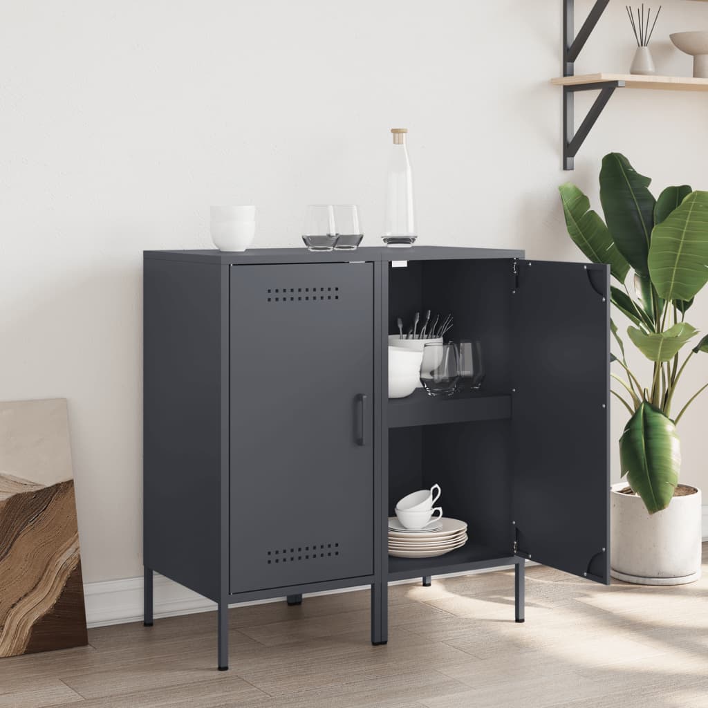 Credenze 2 pz Antracite 36x39x79 cm in Acciaio | homemem39