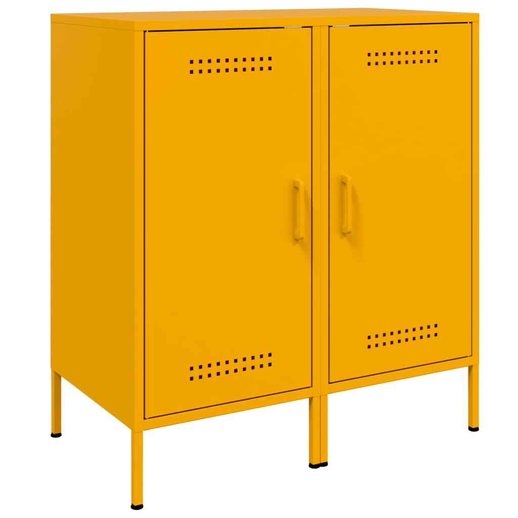 Credenze 2 pz Giallo Senape 36x39x79 cm in Acciaio | homemem39
