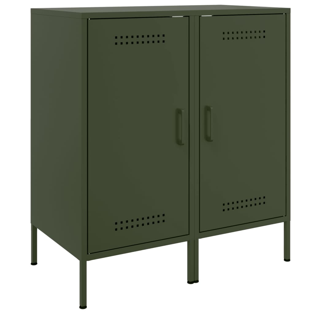 Credenze 2 pz Verde Oliva 36x39x79 cm Acciaio | homemem39