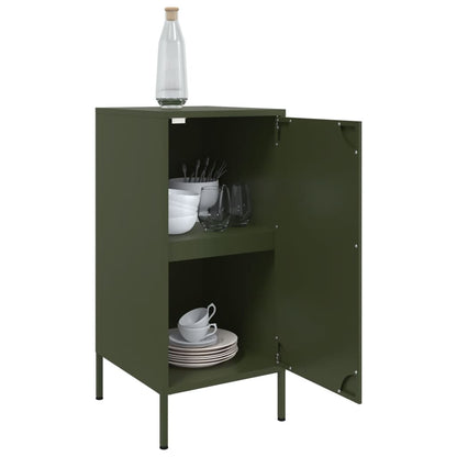 Credenze 2 pz Verde Oliva 36x39x79 cm Acciaio | homemem39