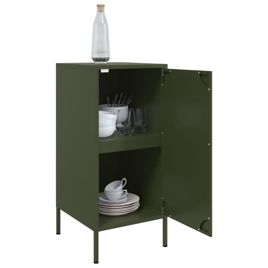 Credenze 2 pz Verde Oliva 36x39x79 cm Acciaio - homemem39