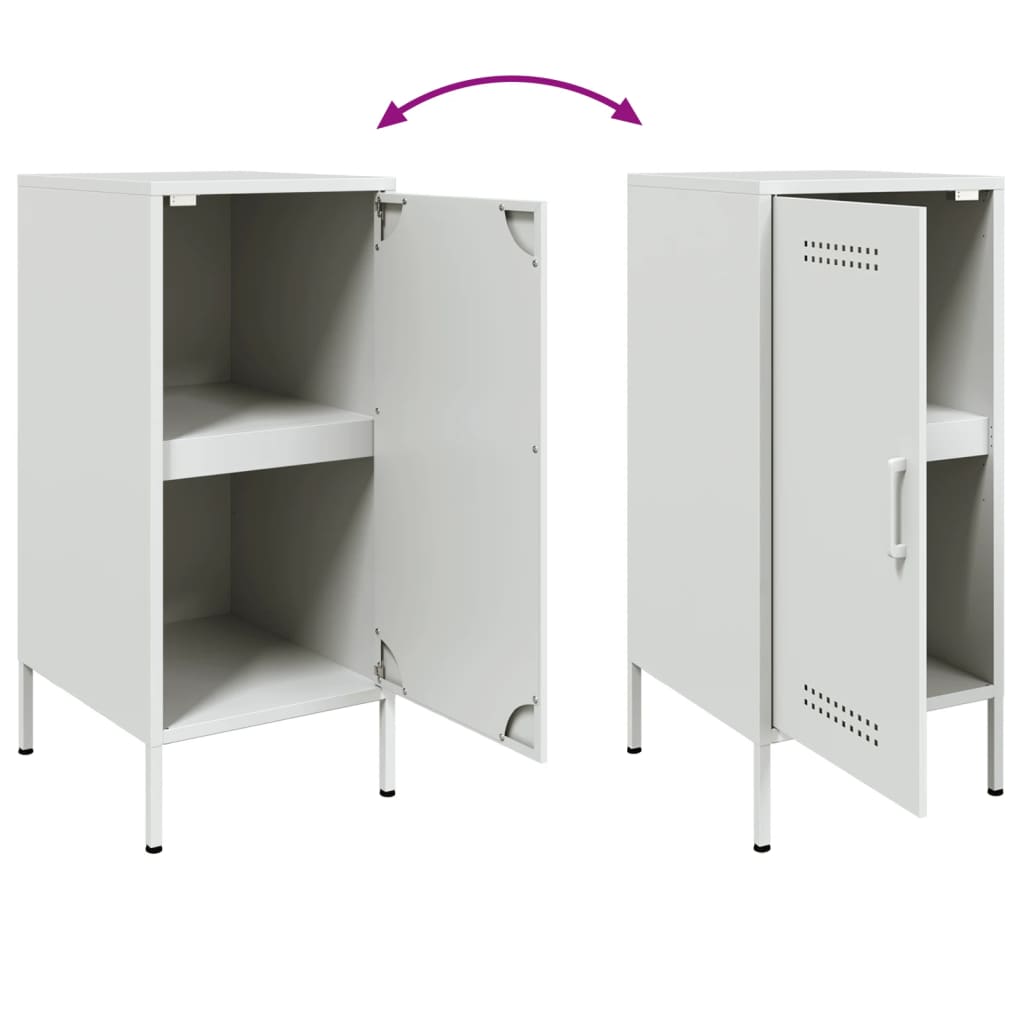 Credenze 2 pz Bianche 36x39x79 cm in Acciaio | homemem39